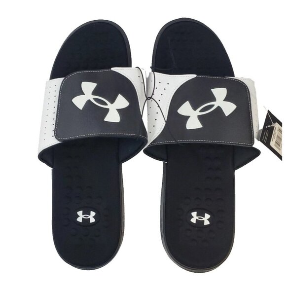 Under Armour‎ Men's Ignite Pro Slide Sandal (003) Black & White Size 16 New - Picture 1 of 1